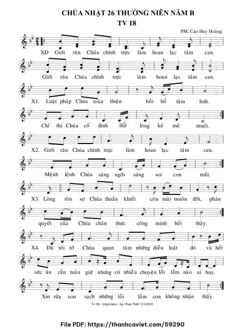 Chúa Nhật 26 Thường Niên năm B - Cao Huy Hoàng - trang 1