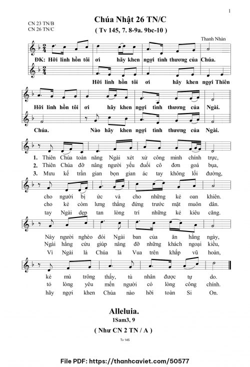 Chúa Nhật 26 Thường Niên năm C - Thanh Nhàn - trang 1