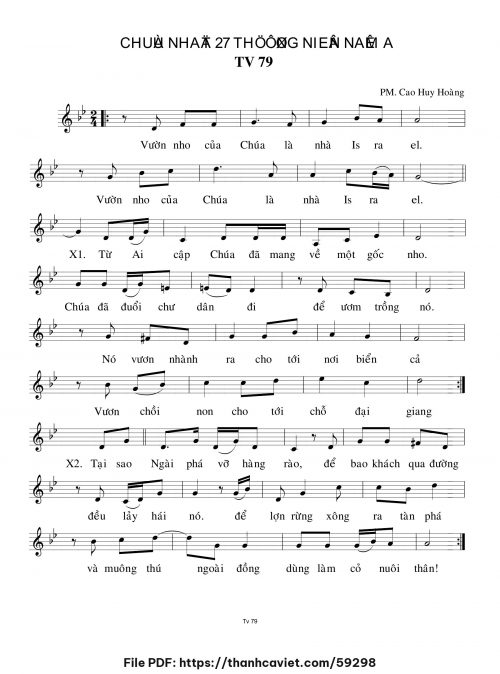 Chúa Nhật 27 Thường Niên năm A - Cao Huy Hoàng - trang 1