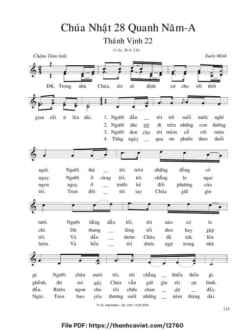 Chúa Nhật 28 Quanh năm A - Xuân Minh - trang 1