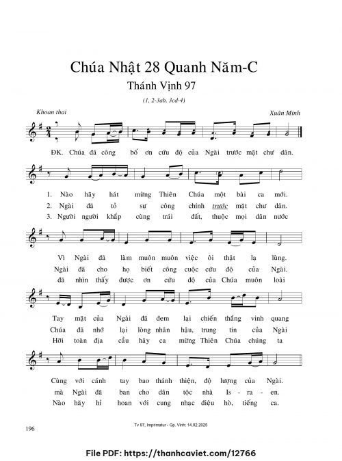 Chúa Nhật 28 Quanh năm C - Xuân Minh - trang 1