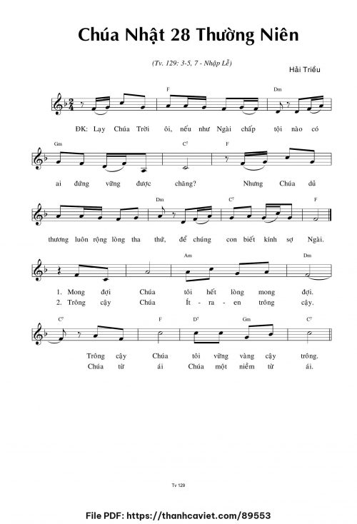 Chúa Nhật 28 Thường Niên - Hải Triều - trang 1