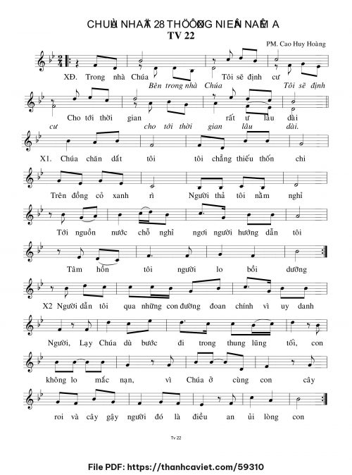 Chúa Nhật 28 Thường Niên năm A - Cao Huy Hoàng - trang 1