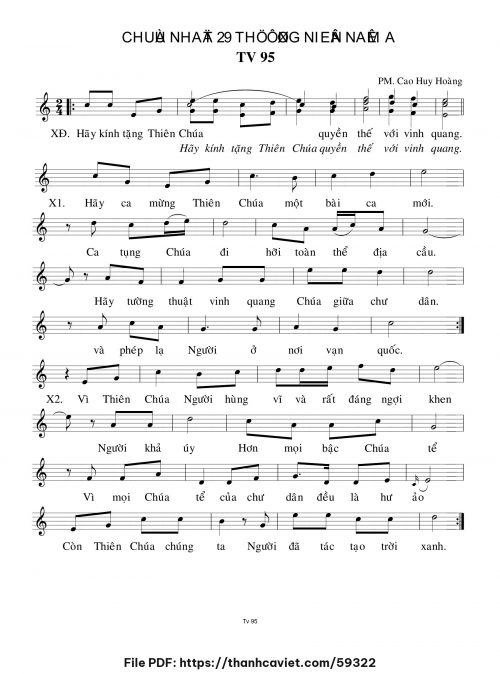 Chúa Nhật 29 Thường Niên năm A - Cao Huy Hoàng - trang 1
