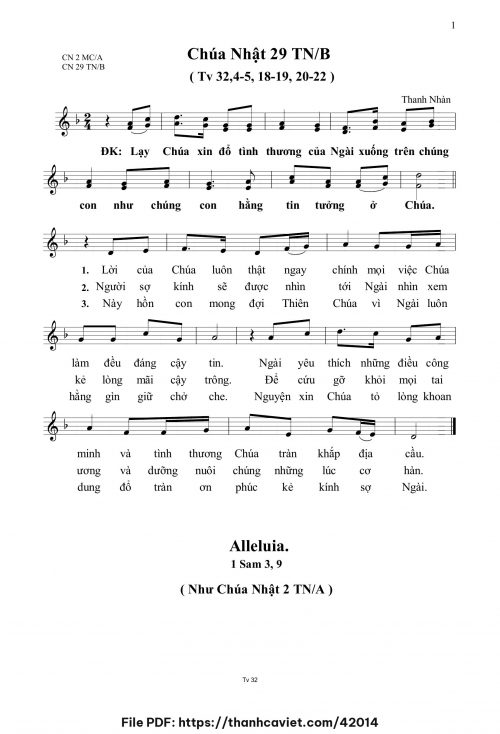 Chúa Nhật 29 Thường Niên năm B - Thanh Nhàn - trang 1