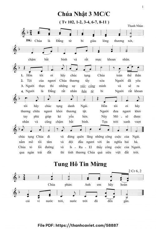 Chúa Nhật 3 MCC (Tv 102 - Thanh Nhàn - trang 1