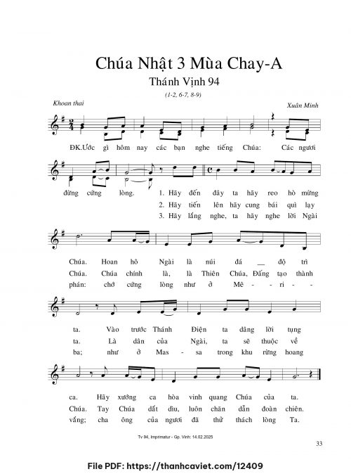 Chúa Nhật 3 Mùa Chay A - Xuân Minh - trang 1