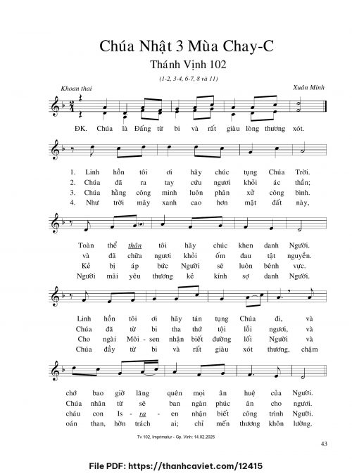 Chúa Nhật 3 Mùa Chay C - Xuân Minh - trang 1