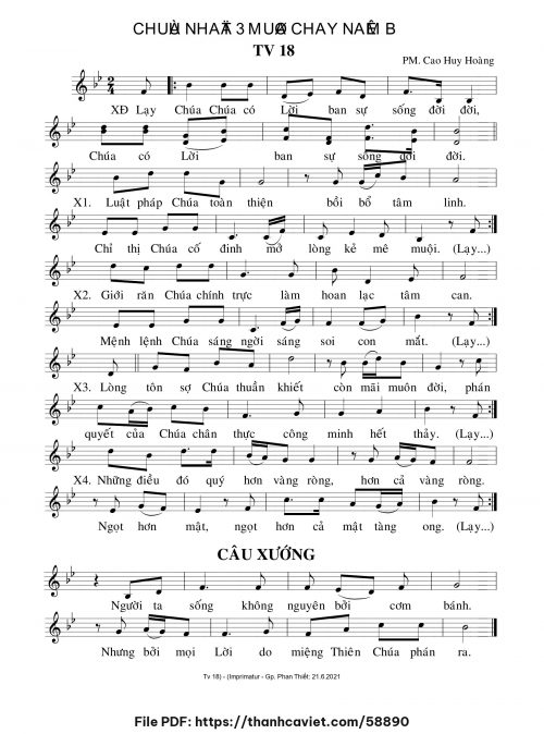 Chúa Nhật 3 Mùa Chay năm B - Cao Huy Hoàng - trang 1