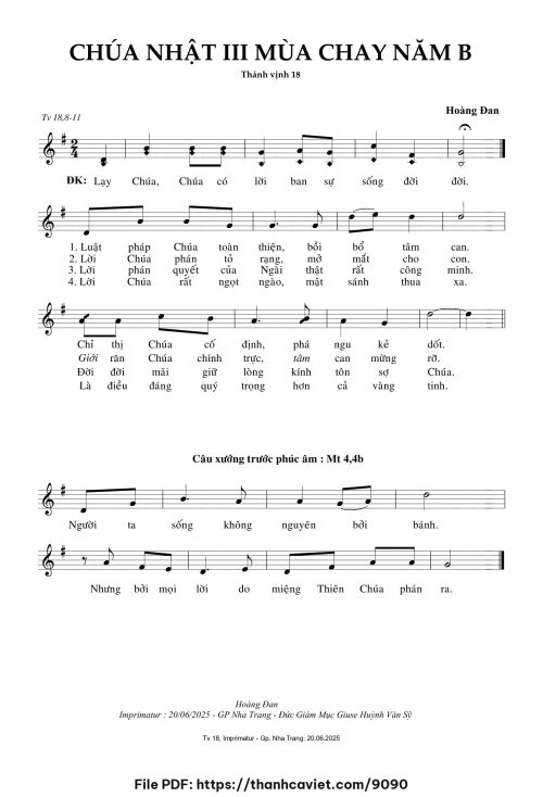 Chúa Nhật 3 Mùa Chay năm B - Hoàng Đan - trang 1