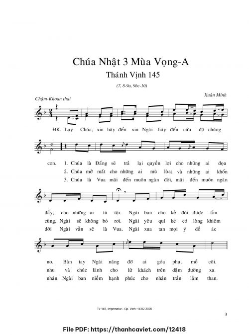Chúa Nhật 3 Mùa Vọng A - Xuân Minh - trang 1