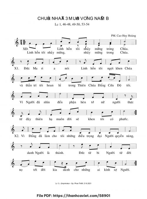 Chúa Nhật 3 Mùa Vọng năm B - Cao Huy Hoàng - trang 1
