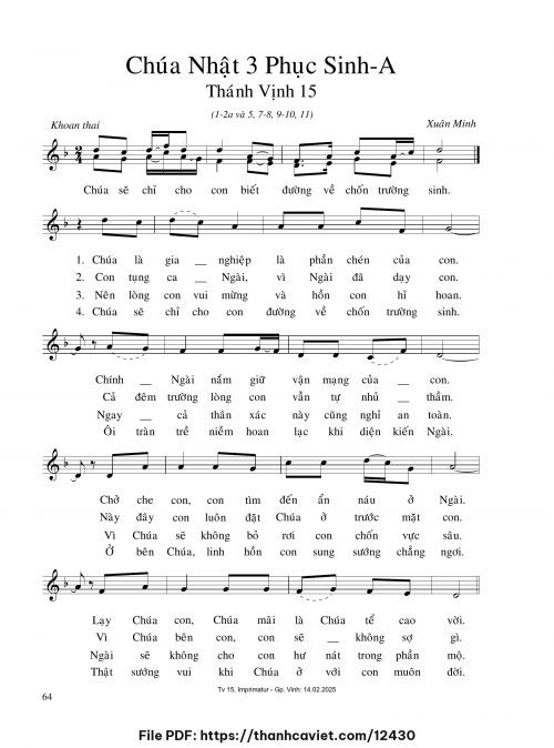 Chúa Nhật 3 Phục Sinh A - Xuân Minh - trang 1