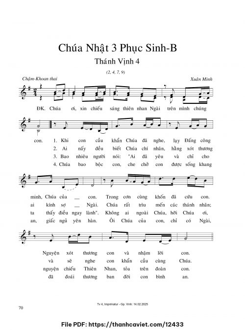 Chúa Nhật 3 Phục Sinh B - Xuân Minh - trang 1