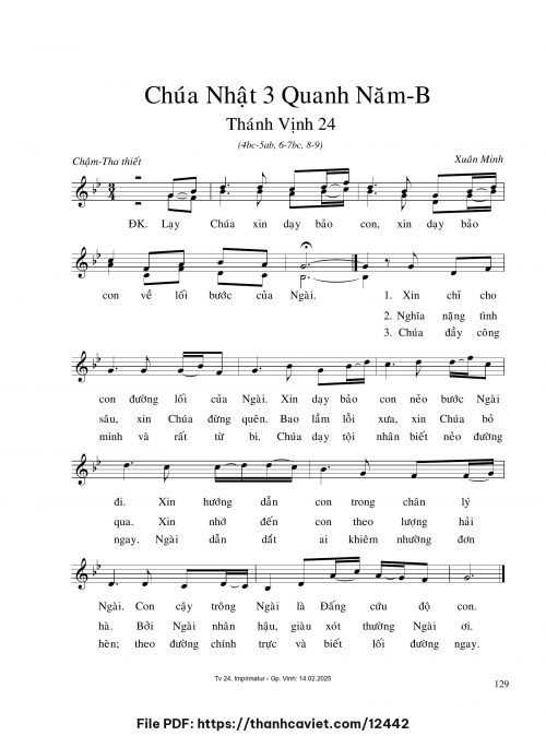 Chúa Nhật 3 Quanh năm B - Xuân Minh - trang 1