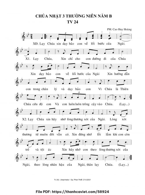 Chúa Nhật 3 Thường Niên năm B - Cao Huy Hoàng - trang 1