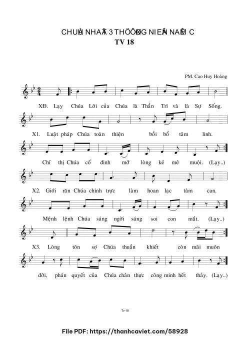 Chúa Nhật 3 Thường Niên năm C - Cao Huy Hoàng - trang 1
