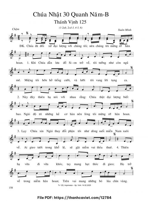 Chúa Nhật 30 Quanh năm B - Xuân Minh - trang 1