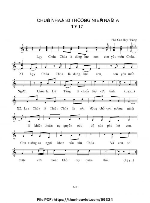 Chúa Nhật 30 Thường Niên năm A - Cao Huy Hoàng - trang 1