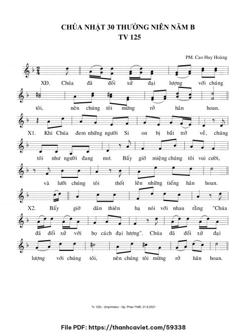 Chúa Nhật 30 Thường Niên năm B - Cao Huy Hoàng - trang 1