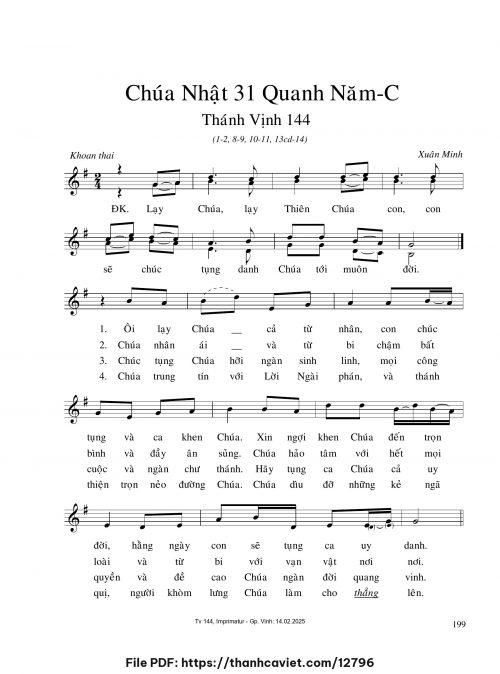 Chúa Nhật 31 Quanh năm C - Xuân Minh - trang 1