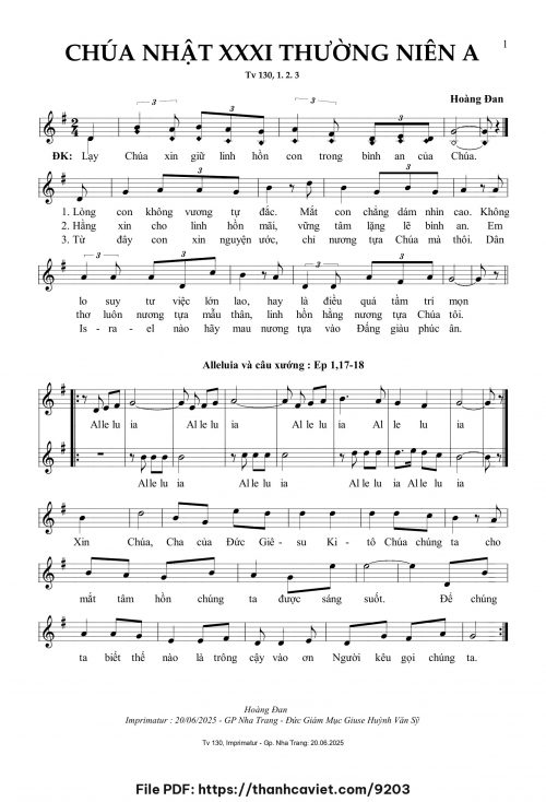 Chúa Nhật 31 Thường Niên A - Hoàng Đan - trang 1