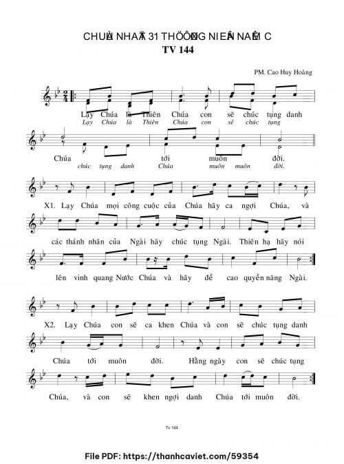 Chúa Nhật 31 Thường Niên năm C - Cao Huy Hoàng - trang 1