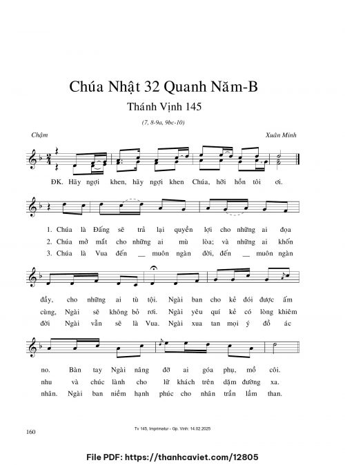 Chúa Nhật 32 Quanh năm B - Xuân Minh - trang 1