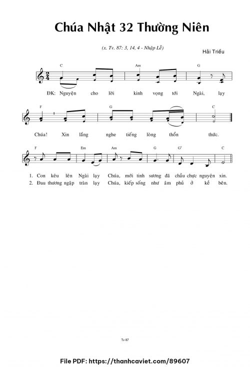 Chúa Nhật 32 Thường Niên - Hải Triều - trang 1