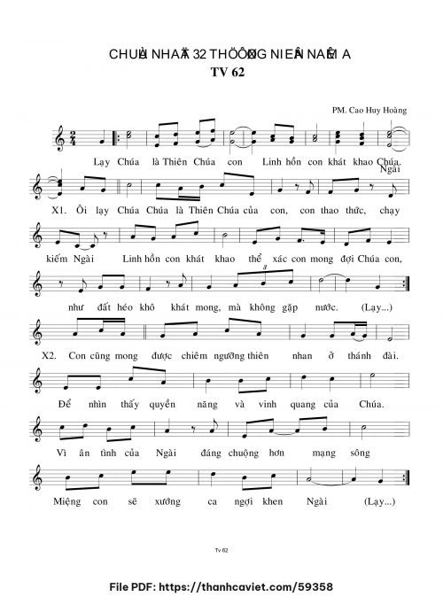 Chúa Nhật 32 Thường Niên năm A - Cao Huy Hoàng - trang 1
