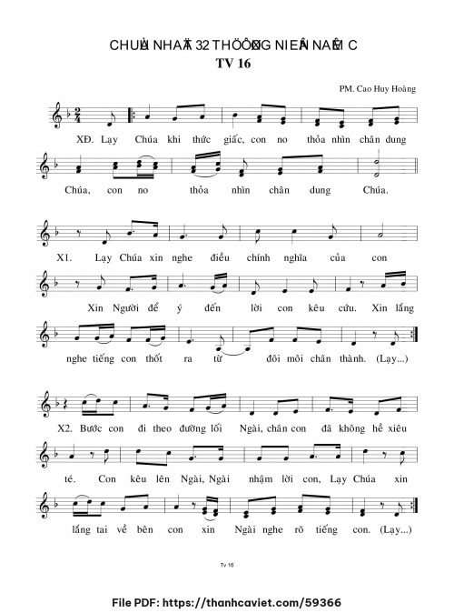 Chúa Nhật 32 Thường Niên năm C - Cao Huy Hoàng - trang 1