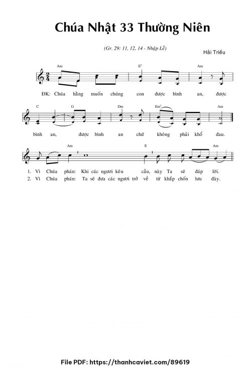 Chúa Nhật 33 Thường Niên - Hải Triều - trang 1