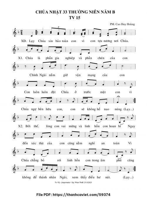 Chúa Nhật 33 Thường Niên năm B - Cao Huy Hoàng - trang 1