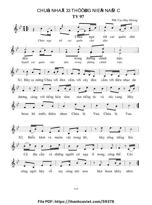 Chúa Nhật 33 Thường Niên năm C - Cao Huy Hoàng - trang 1