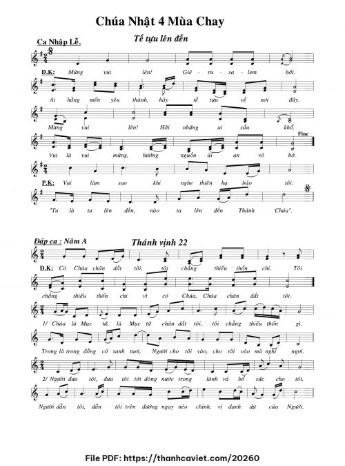Chúa Nhật 4 Mùa Chay - Hương Vĩnh - trang 1