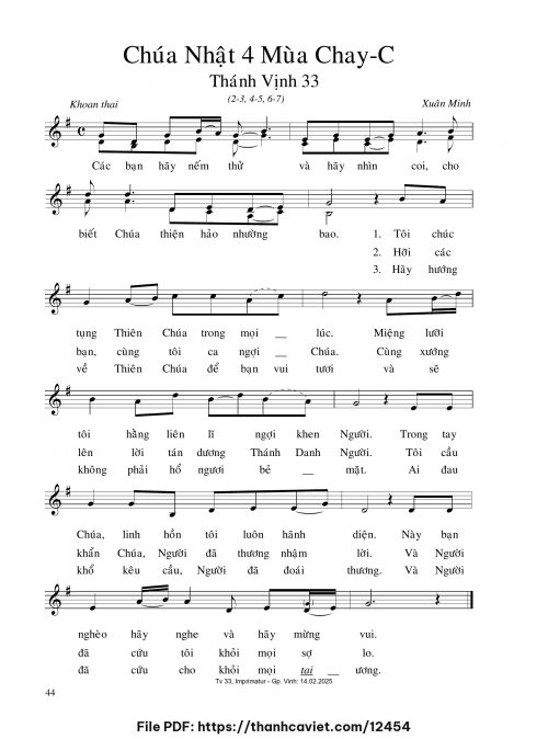 Chúa Nhật 4 Mùa Chay C - Xuân Minh - trang 1
