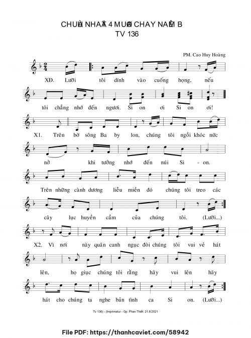 Chúa Nhật 4 Mùa Chay năm B - Cao Huy Hoàng - trang 1