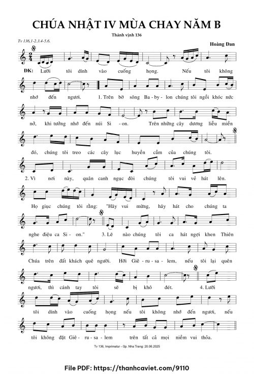 Chúa Nhật 4 Mùa Chay năm B - Hoàng Đan - trang 1