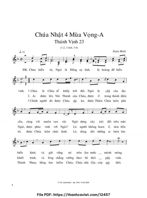 Chúa Nhật 4 Mùa Vọng A - Xuân Minh - trang 1