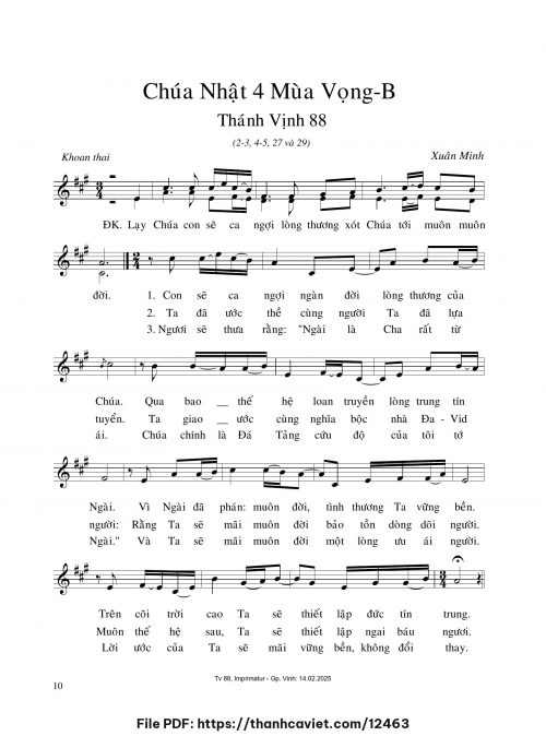 Chúa Nhật 4 Mùa Vọng B - Xuân Minh - trang 1
