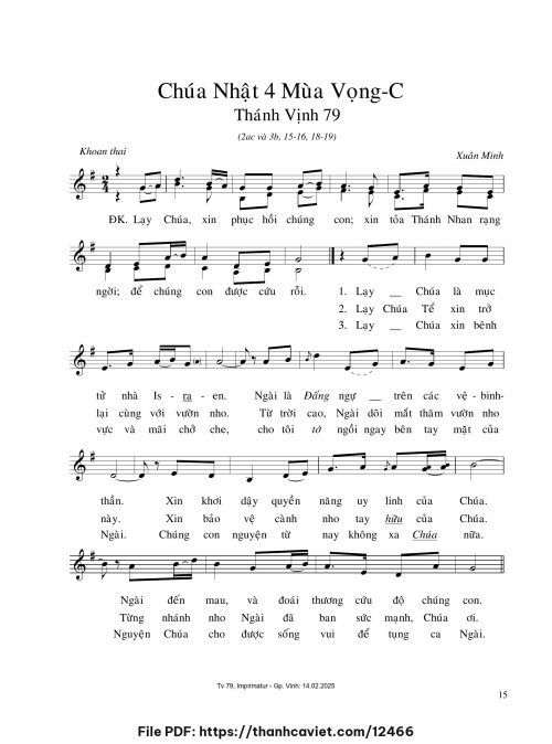 Chúa Nhật 4 Mùa Vọng C - Xuân Minh - trang 1