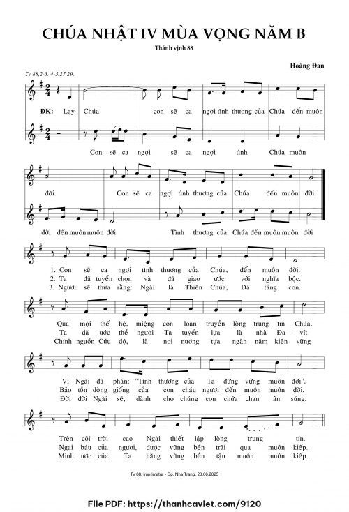 Chúa Nhật 4 Mùa Vọng năm B - Hoàng Đan - trang 1