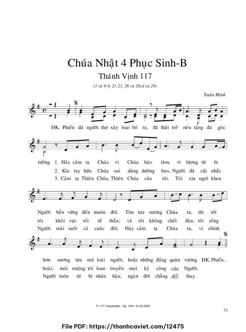 Chúa Nhật 4 Phục Sinh B - Xuân Minh - trang 1