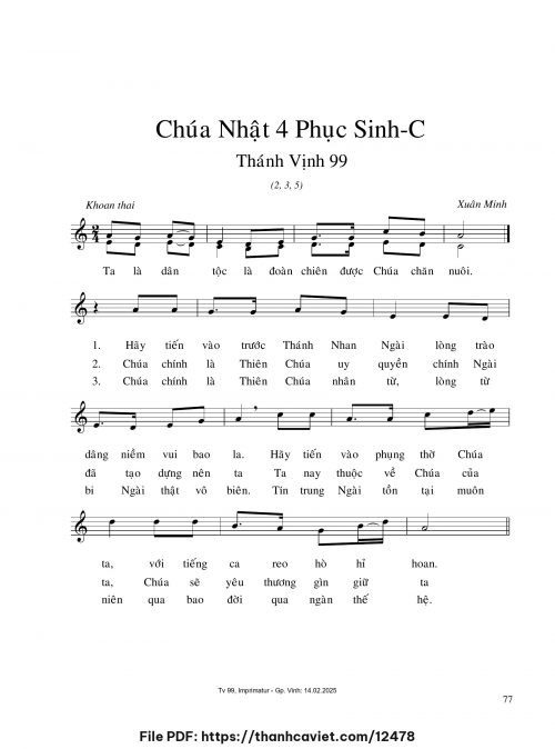 Chúa Nhật 4 Phục Sinh C - Xuân Minh - trang 1