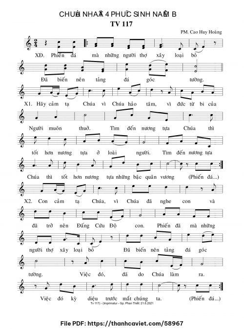 Chúa Nhật 4 Phục Sinh năm B - Cao Huy Hoàng - trang 1