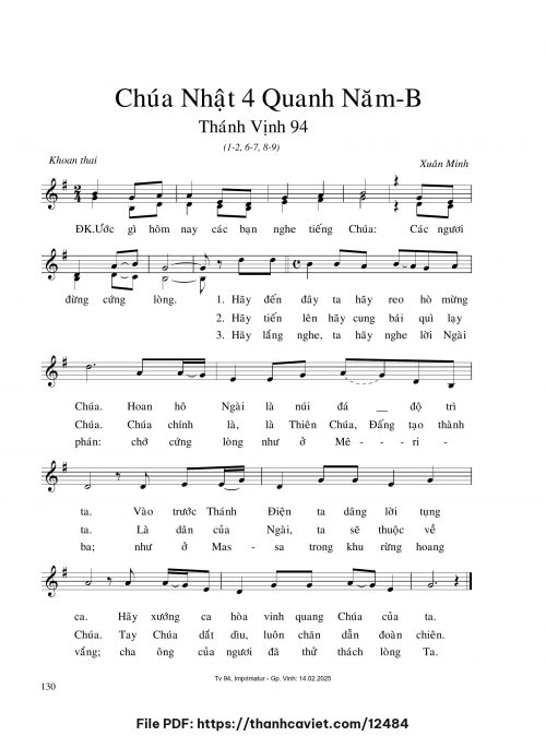 Chúa Nhật 4 Quanh năm B - Xuân Minh - trang 1