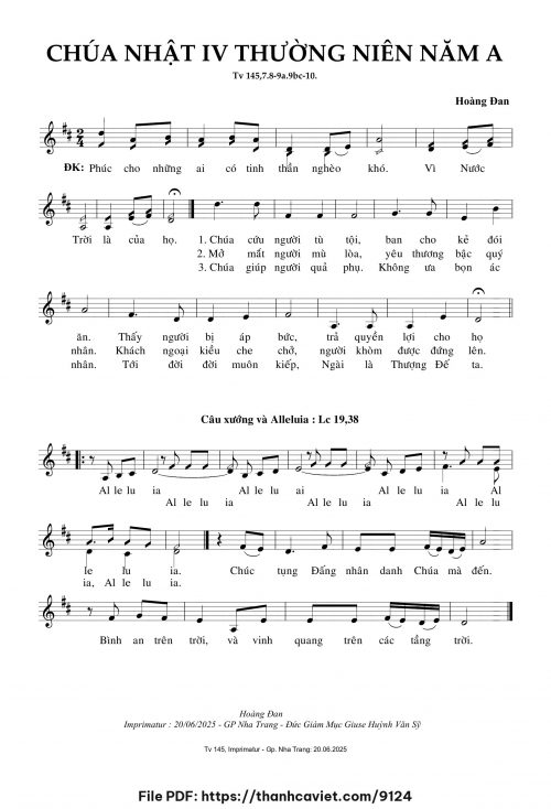 Chúa Nhật 4 Thường Niên năm A - Hoàng Đan - trang 1