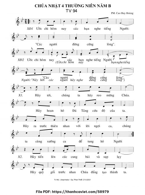 Chúa Nhật 4 Thường Niên năm B - Cao Huy Hoàng - trang 1