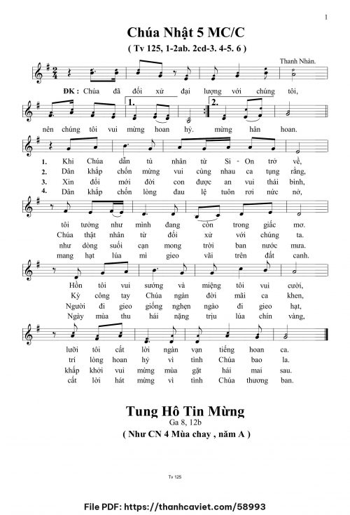 Chúa Nhật 5 MCC - Thanh Nhàn - trang 1