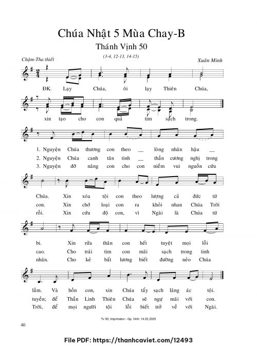 Chúa Nhật 5 Mùa Chay B - Xuân Minh - trang 1